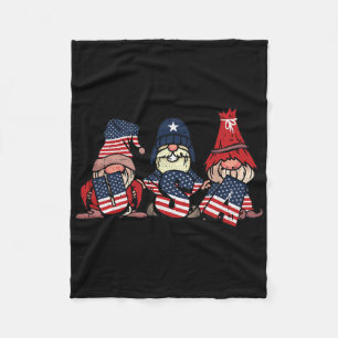 Gnom Usa 4. Juli Süße amerikanische Flagge Unabhän Fleecedecke