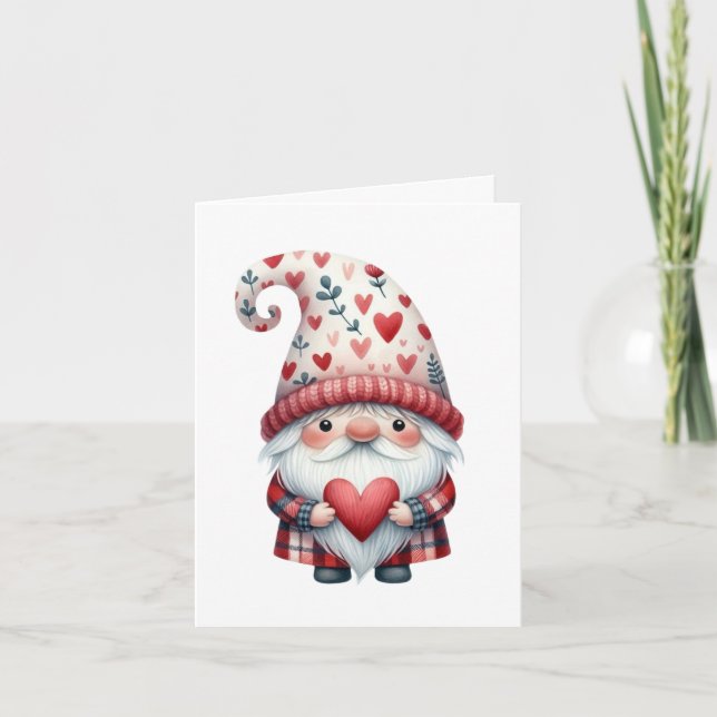 Gnom Valentinstag Klappkarte Karte (Vorderseite)