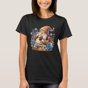 Gnom-Vater-Blumen-Grafik für Pug-Oma, die T-Shirt