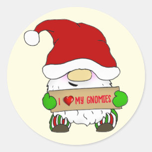Gnom Weihnachten Runder Aufkleber