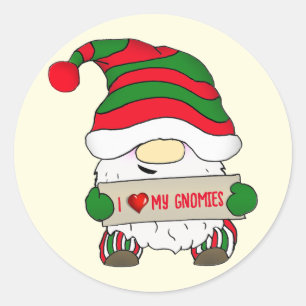 Gnom Weihnachten Runder Aufkleber