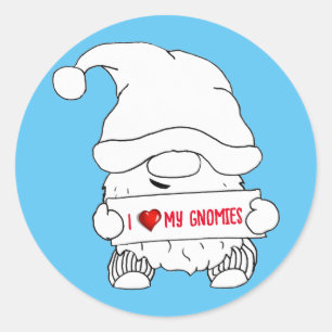 Gnom Weihnachten Runder Aufkleber