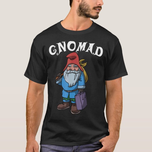 Gnomad Travel Gnome Adventure Vacacation Nomad T-Shirt (Vorderseite)
