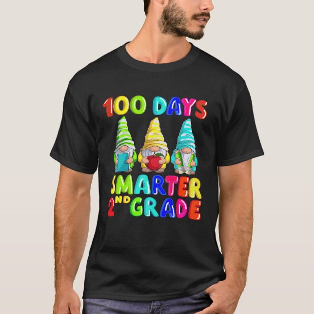 Gnome 100 days smarter 100th day Of School Second  T-Shirt (Vorderseite)