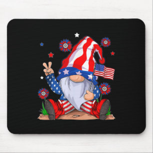 Gnome 4. Juli Patriotischer Gnom Lustiger Amerikan Mousepad