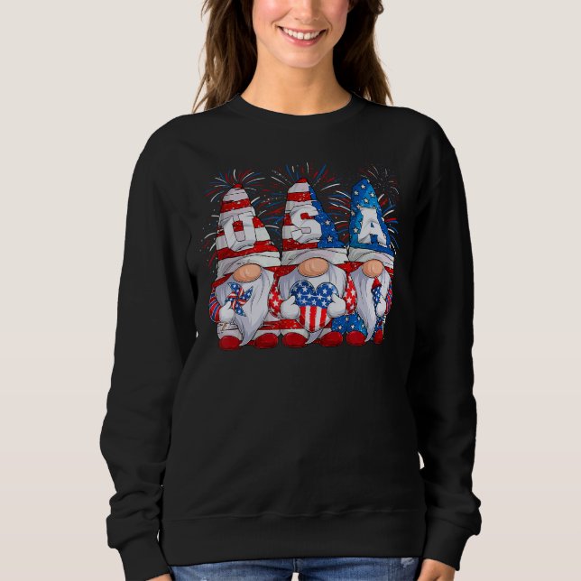 Gnome   4th Of July Gnomes Patriotic American Flag Sweatshirt (Vorderseite)