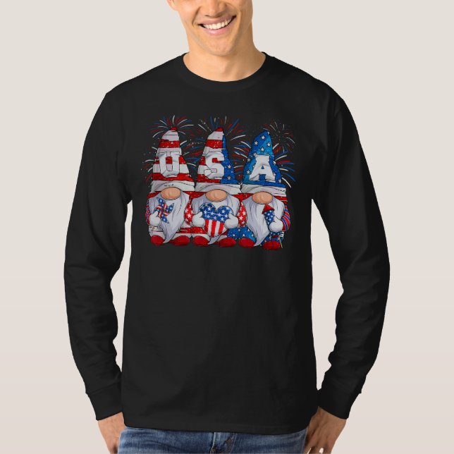 Gnome   4th Of July Gnomes Patriotic American Flag T-Shirt (Vorderseite)