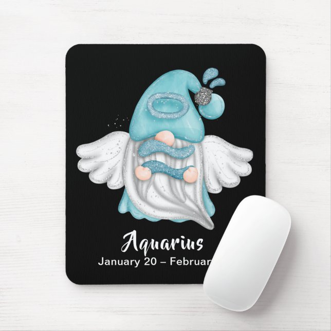 Gnome Aquarius Astrologie Sign Angel Mouse Pad Mousepad (Mit Mouse)