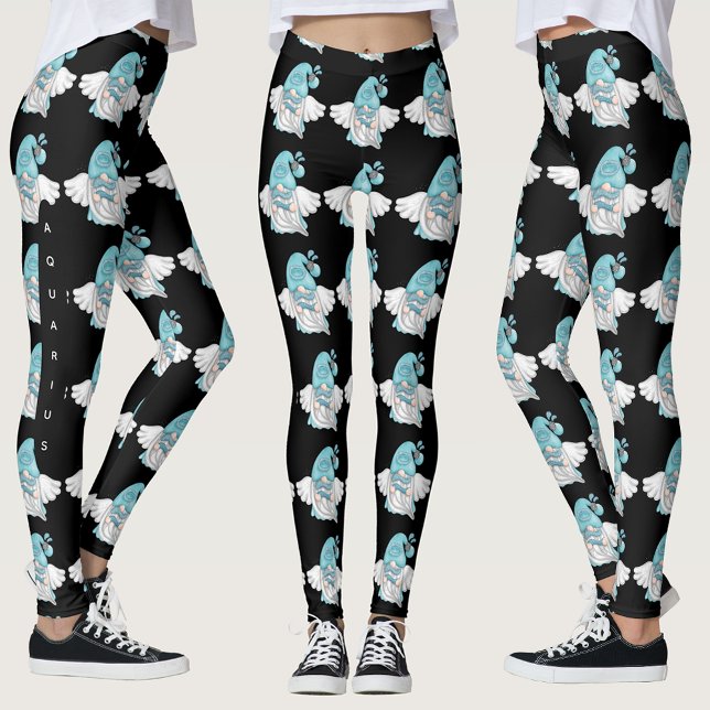 Gnome Aquarius Astrologie Signature Angel Leggings (Gnome Aquarius Astrology Sign Angel Leggings)