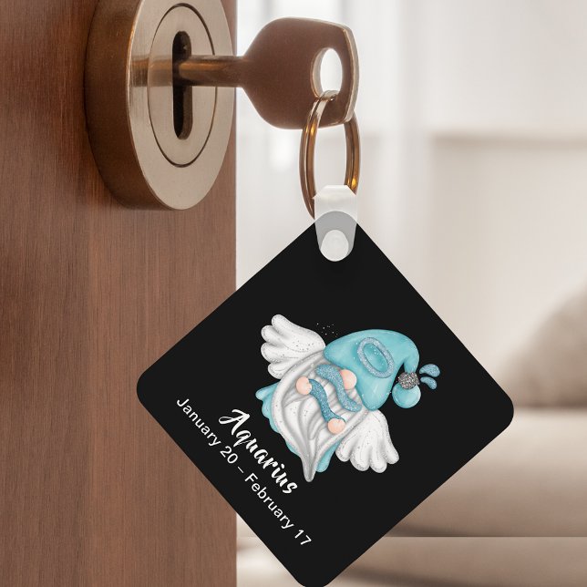 Gnome Aquarius Astrologie Signaturengel Schlüssela Schlüsselanhänger (Gnome Aquarius Astrology Sign Angel Keychain)