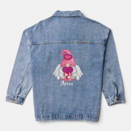 Gnome Aries Zodiac Astrologie Signatur Engel Fraue Jeansjacke