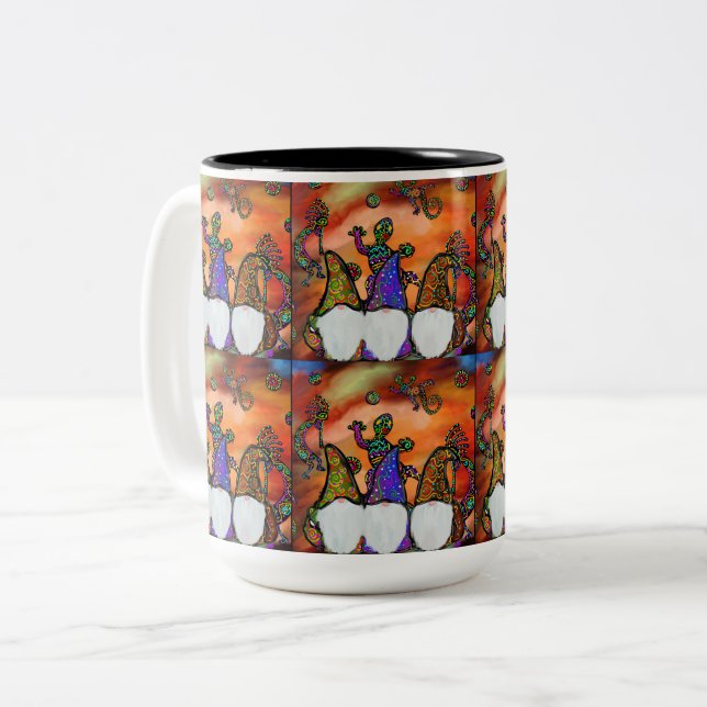Gnome Art Zweifarbige Tasse (Vorderseite Links)
