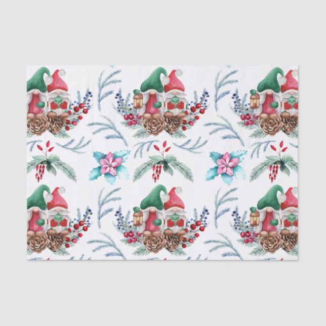 Gnome auf Pine Cones Seidenpapier (Vorderseite)