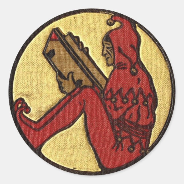 Gnome-Aufkleber lesen Runder Aufkleber (Vorderseite)