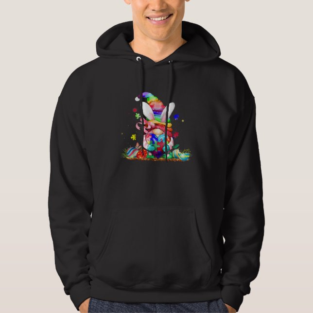 Gnome Autism Easter Bunny Spring Boys Kids Girls E Hoodie (Vorderseite)