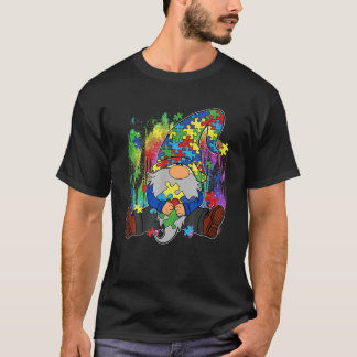 Gnome Autismus Bewusstsein Monat Gnome Puzzle Auti T-Shirt