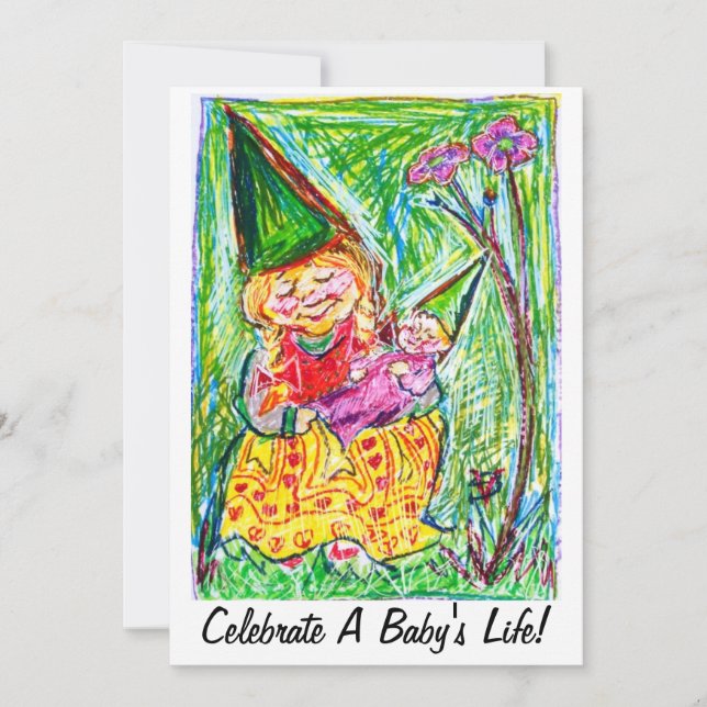 Gnome-Babyparty-Einladungen Einladung (Vorderseite)