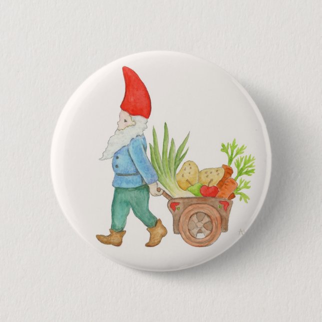 Gnome-Bauers-Markt-Knopf Button (Vorderseite)