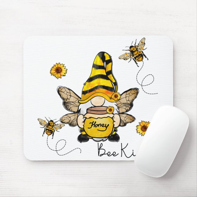 Gnome Bee Kind Sonnenblume Mousepad (Mit Mouse)