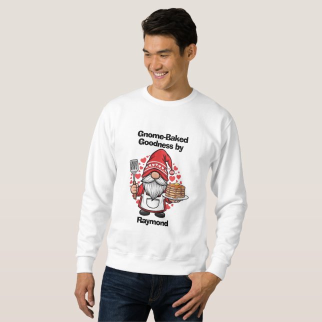 Gnome bei Zuhause-Design Sweatshirt (Vorne ganz)