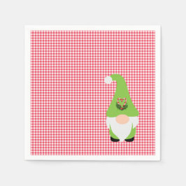 Gnome Candy Cane Herz Weihnachtsfeiertag Serviette