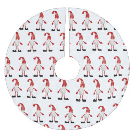 Gnome Cartoon-Weihnachtsmuster Polyester Weihnachtsbaumdecke