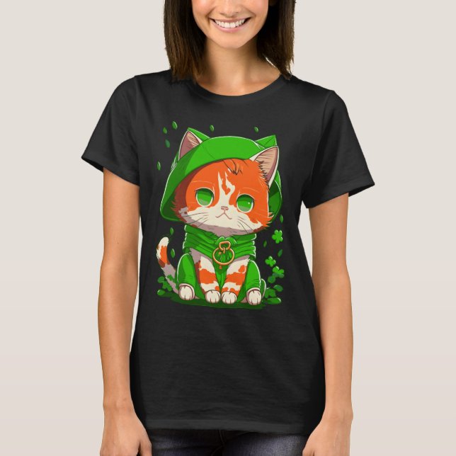 Gnome Cat St Patricks Day Kids Toddler Girl Boy  2 T-Shirt (Vorderseite)