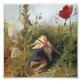 "Gnome Catching Butterflies" von Heinrich Schlitt Fotodruck