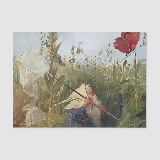 "Gnome Catching Butterflies" von Heinrich Schlitt Seidenpapier (Vorderseite)