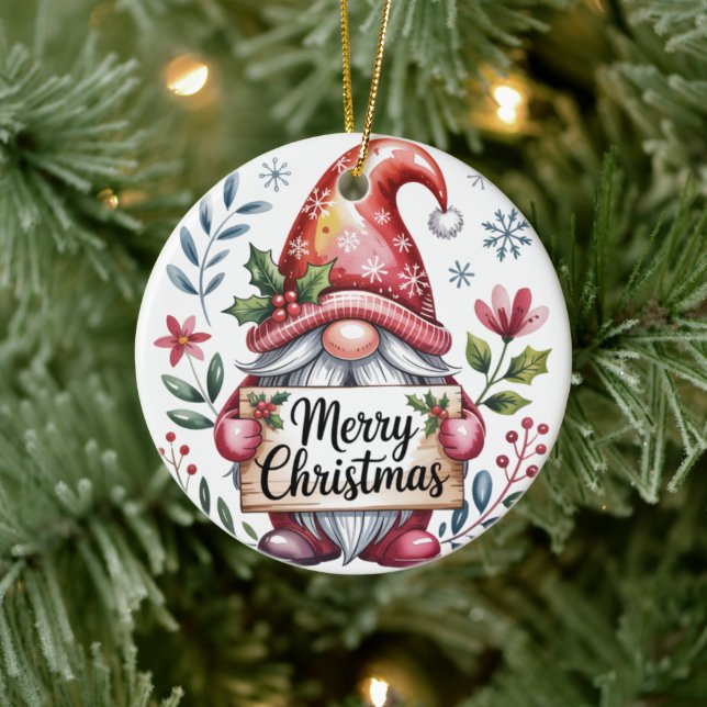 Gnome Christmas Blessings Merry Christmas Ornament (Baum)