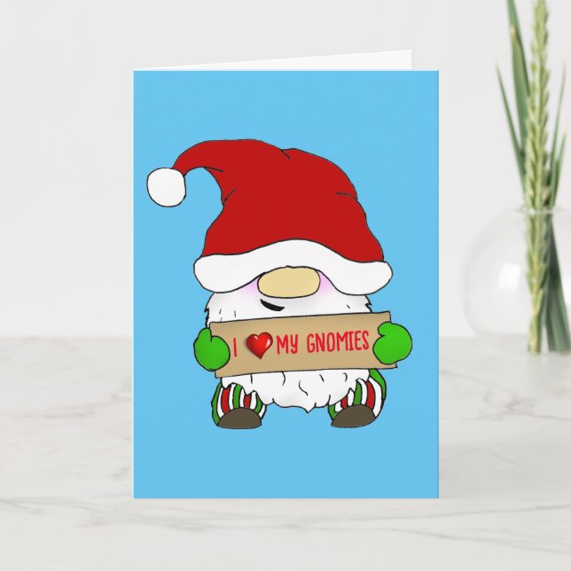Gnome Christmas Feiertagskarte (Vorderseite)