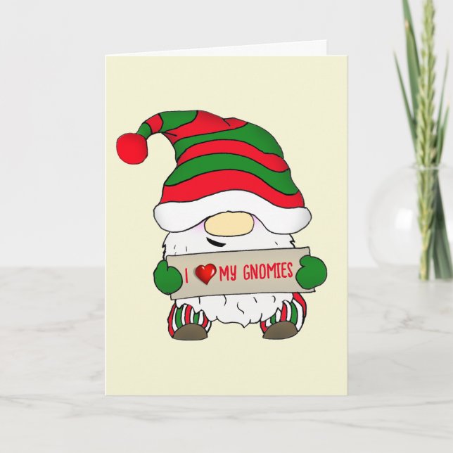 Gnome Christmas Feiertagskarte (Vorderseite)
