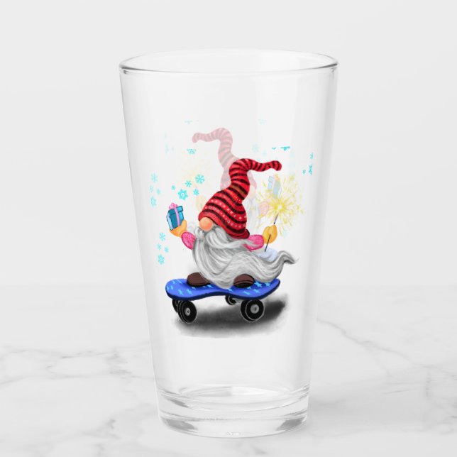 Gnome Christmas Glass Glas (Vorderseite)