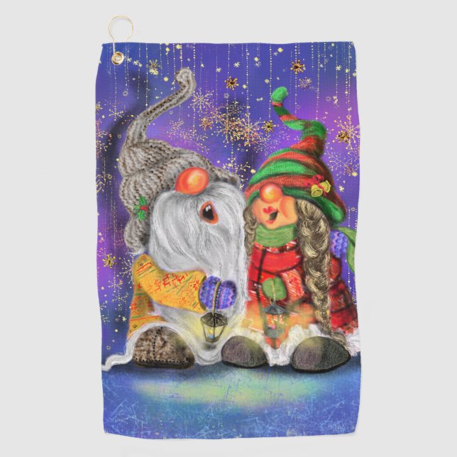 Gnome Christmas Golf Tower Golfhandtuch (Vorderseite)