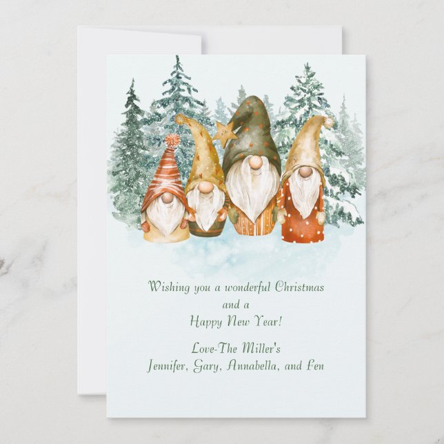 Gnome Christmas Holiday Card Feiertagskarte (Vorderseite)
