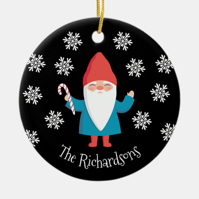 Gnome Christmas Keramik Ornament (Vorne)