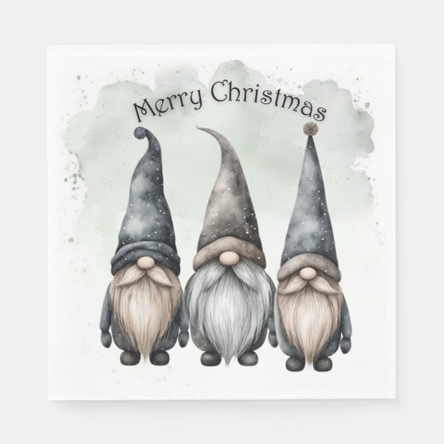 Gnome Christmas Napkins Serviette (Vorderseite)