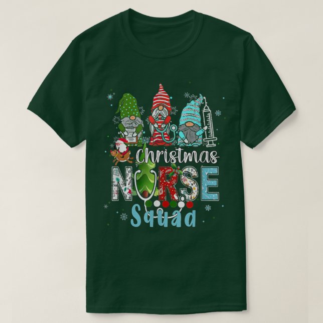Gnome Christmas Nurse Squad Ugly Sweater Gnome Mer T-Shirt (Design vorne)