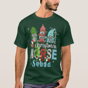 Gnome Christmas Nurse Squad Ugly Sweater Gnome Mer T-Shirt