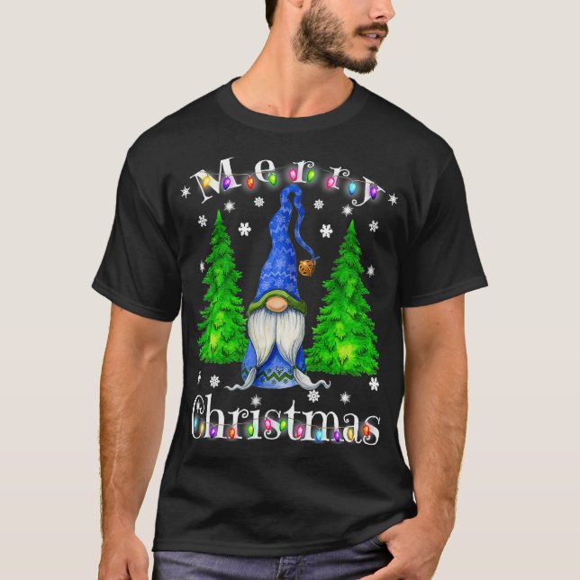 Gnome Christmas Pajamas Garden Gnome Merry Christ T-Shirt (Vorderseite)