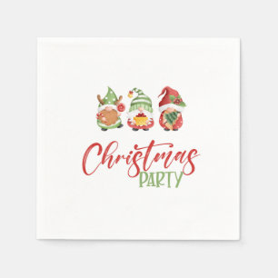 Gnome Christmas Party Napkin Serviette