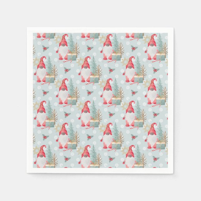 Gnome Christmas Pattern Serviette (Vorderseite)