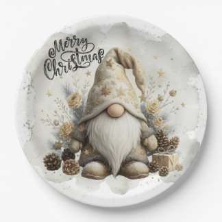 Gnome Christmas Plate Pappteller
