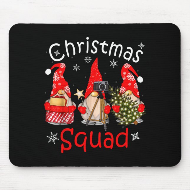 Gnome Christmas Squad Group Matching Christmas Par Mousepad (Vorne)