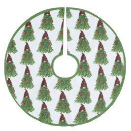 Gnome Christmas Tree Buffalo Karo Niedlicher Urlau Polyester Weihnachtsbaumdecke