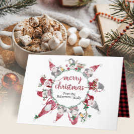 Gnome Christmas Tree Rentier Wasserfarbe Rot Karie Feiertagskarte