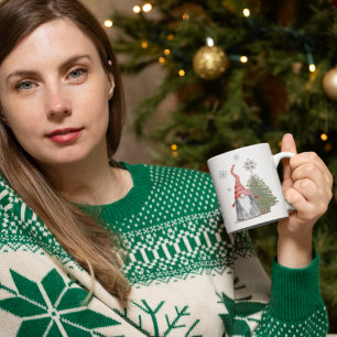 Gnome Christmas Tree Stars Happy Holidays Kaffeetasse