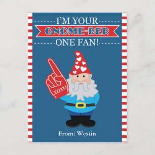 Gnome Classroom Valentine Feiertagspostkarte