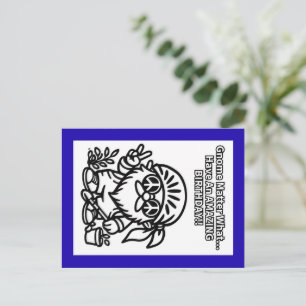 Gnome Color-It-Yourself™ Geburtstagspostkarte Postkarte