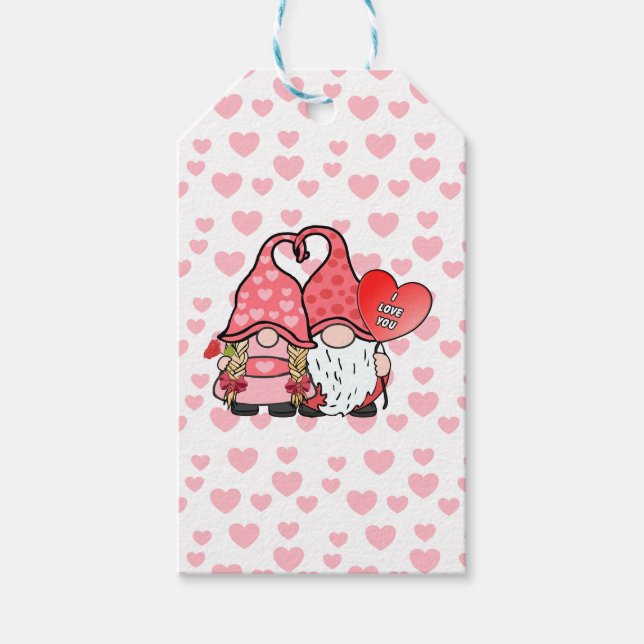 Gnome Couple Geschenkanhänger (Vorderseite)